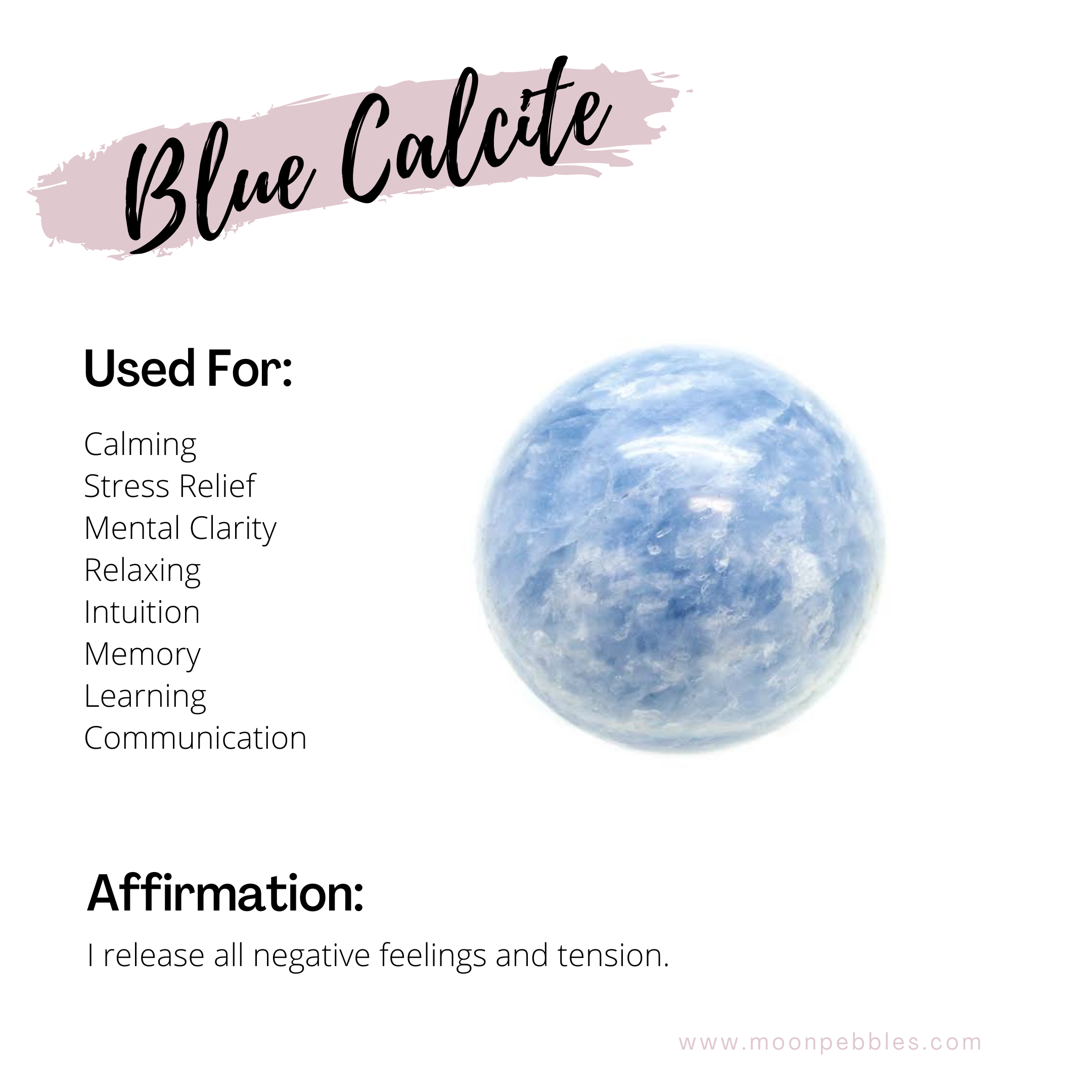Healing Properties of Blue Calcite Moon Pebbles