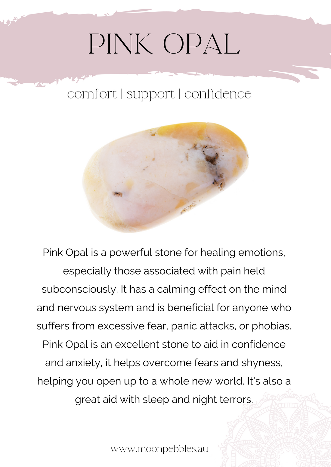 Healing Properties of Pink Opal | Crystal Live Sales | Crystal Subscription Box Australia | Moon Pebbles