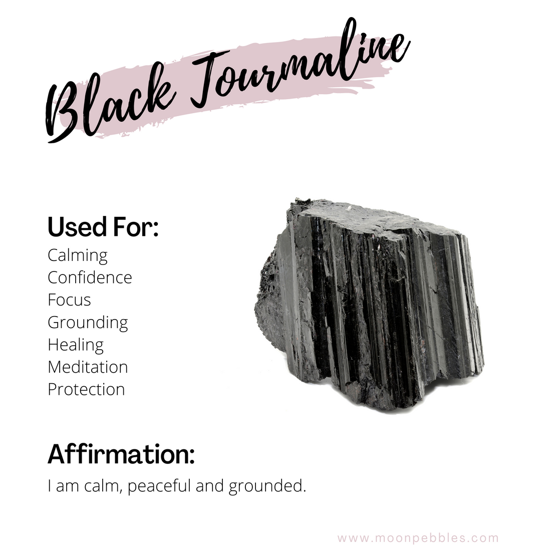 Healing properties of black tourmaline | crystal subscription box australia | Moon Pebbles