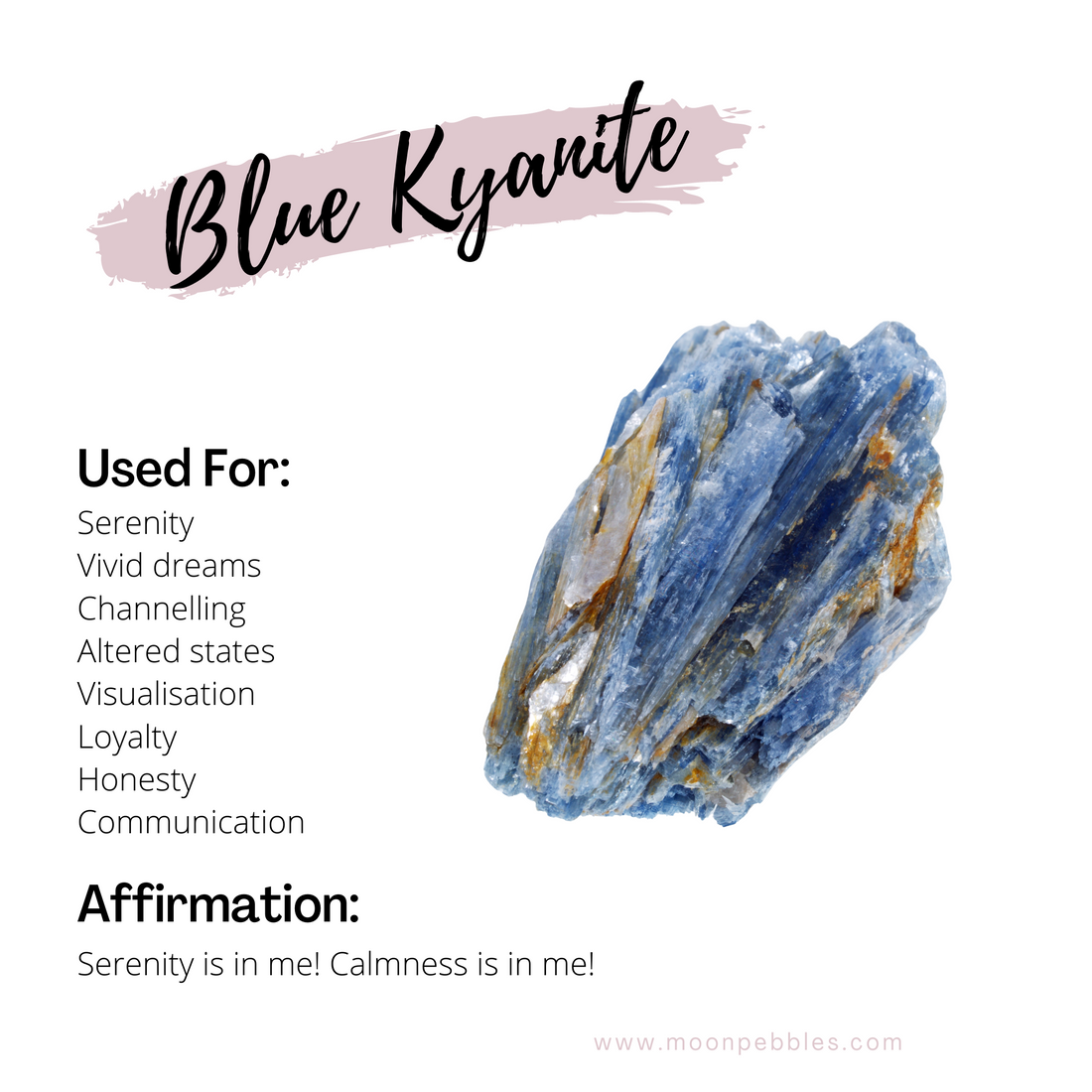 Healing properties of kyanite | crystal subscription box australia | Moon Pebbles