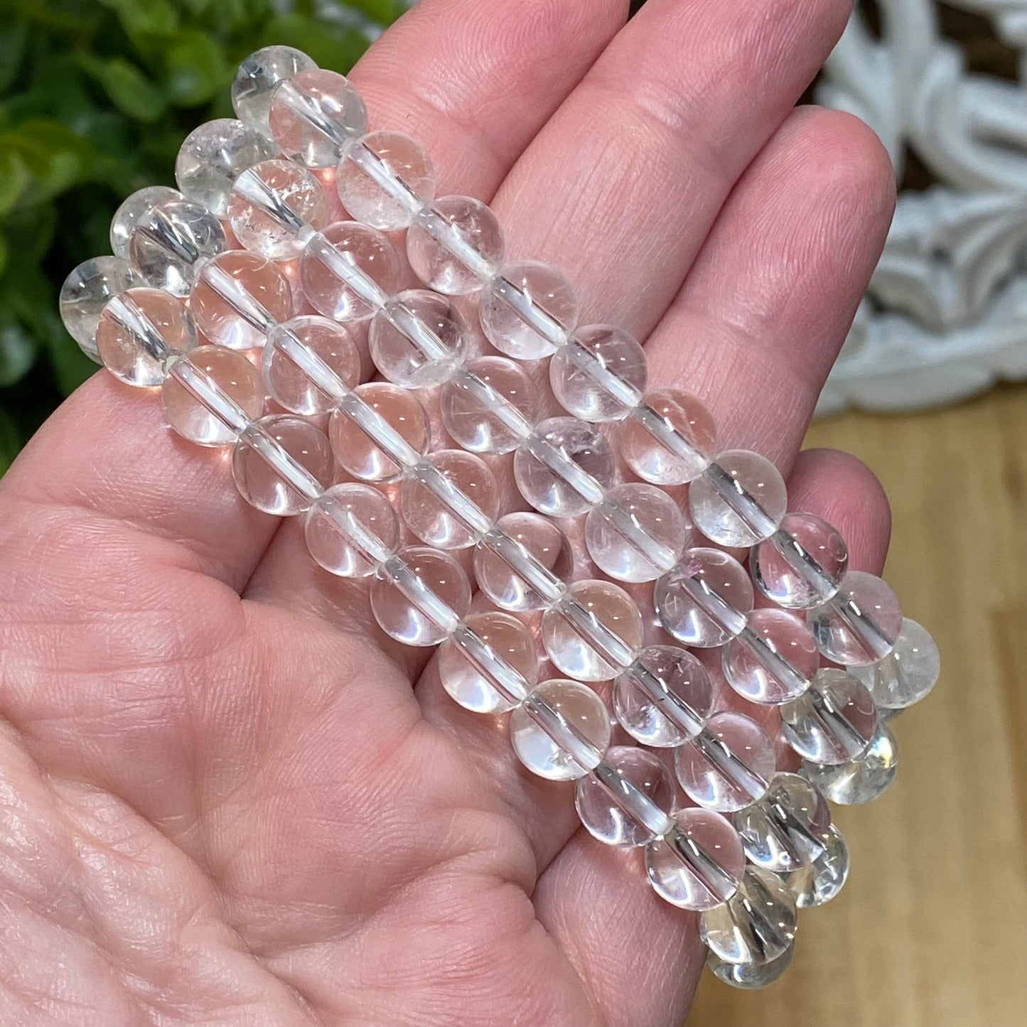 Plus Size - Clear Quartz Bead Bracelet 8mm - Master Healer, Amplifying and Energising