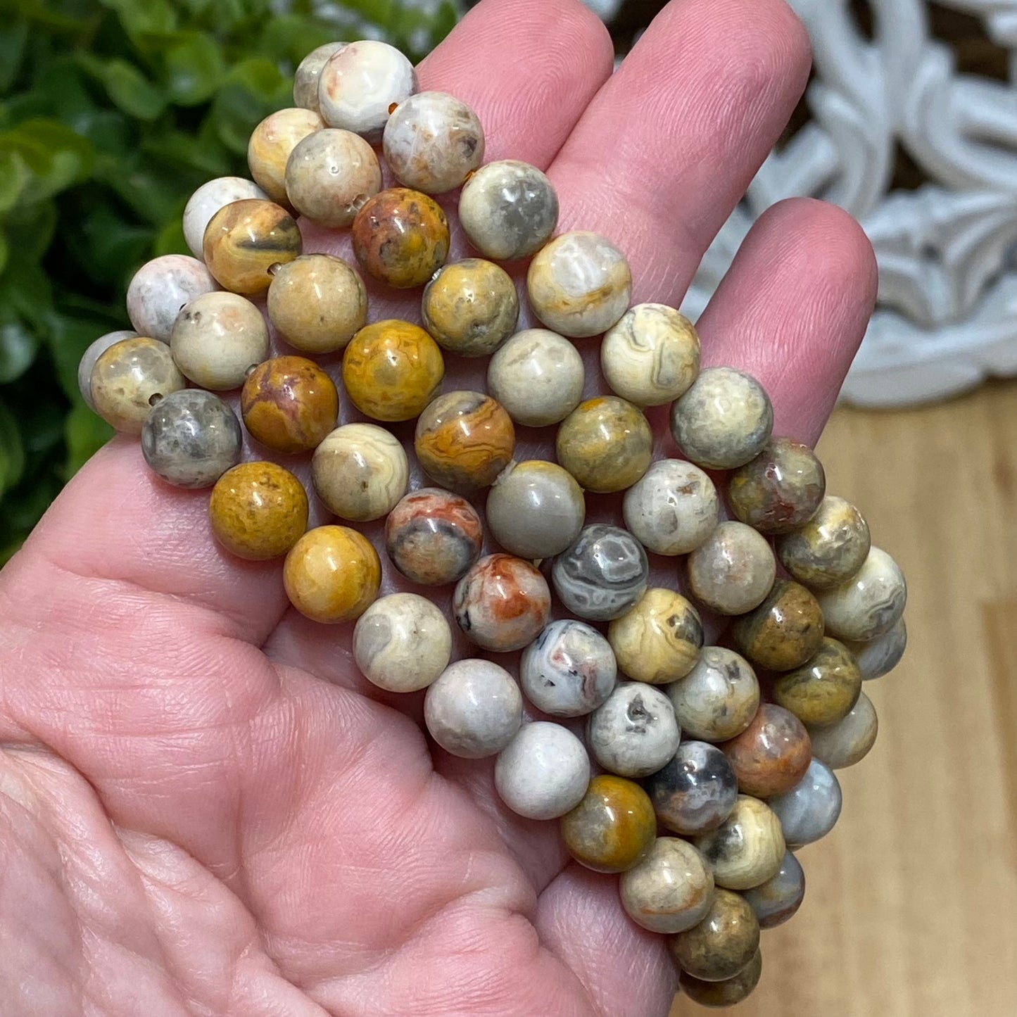 Crazy Lace Agate Bead Bracelet - 8mm