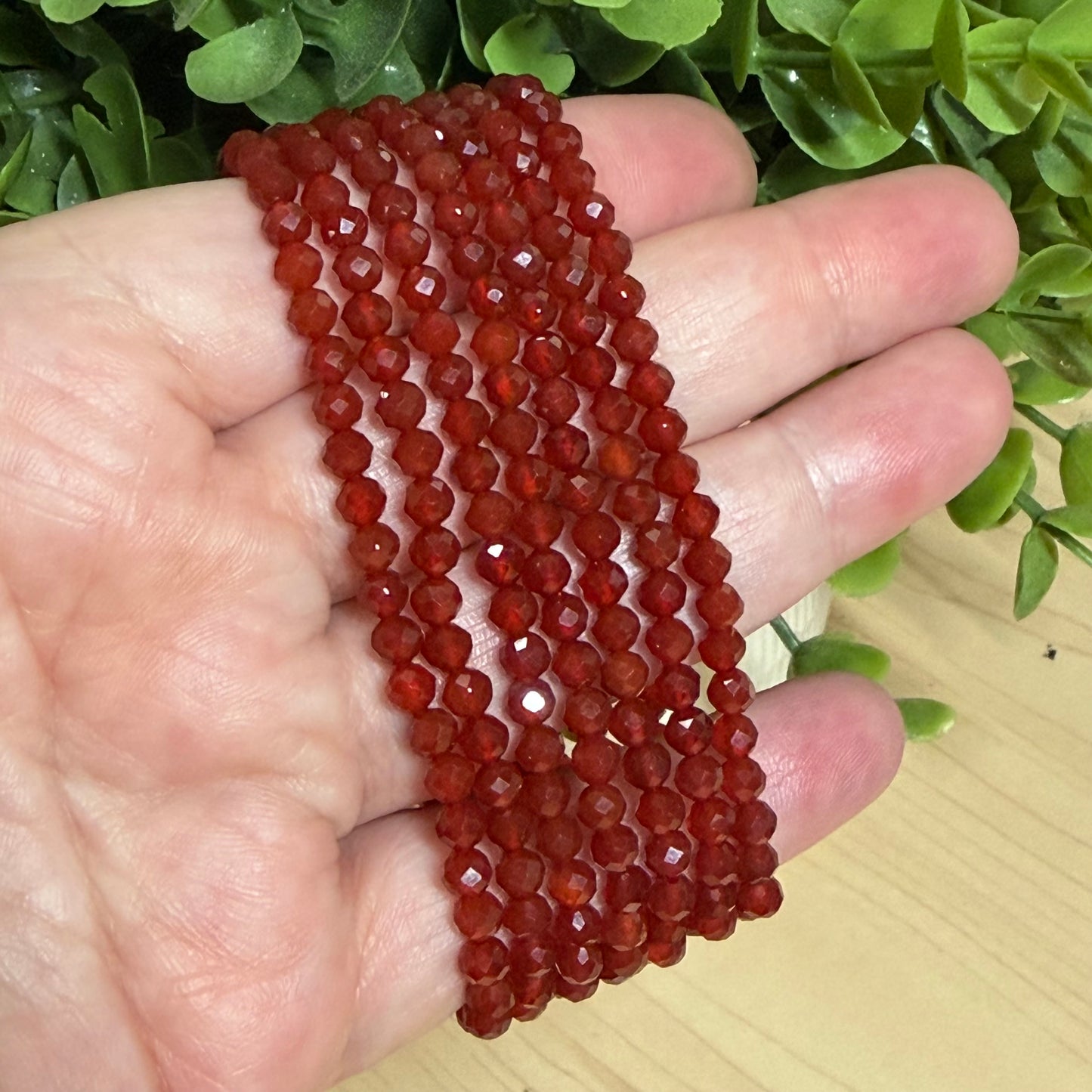 Carnelian Faceted Bracelet - 4mm