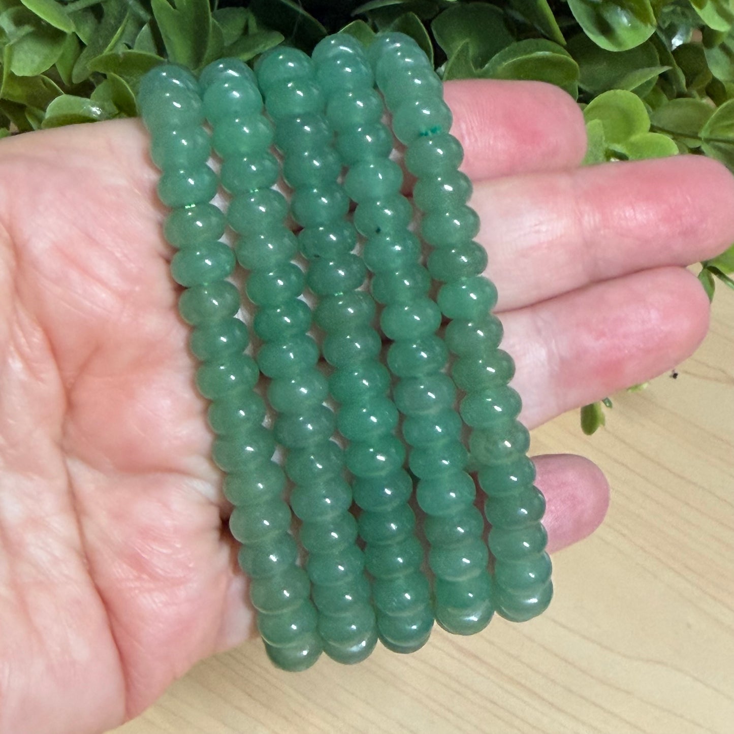 Green Aventurine Rondelle Bead Bracelet