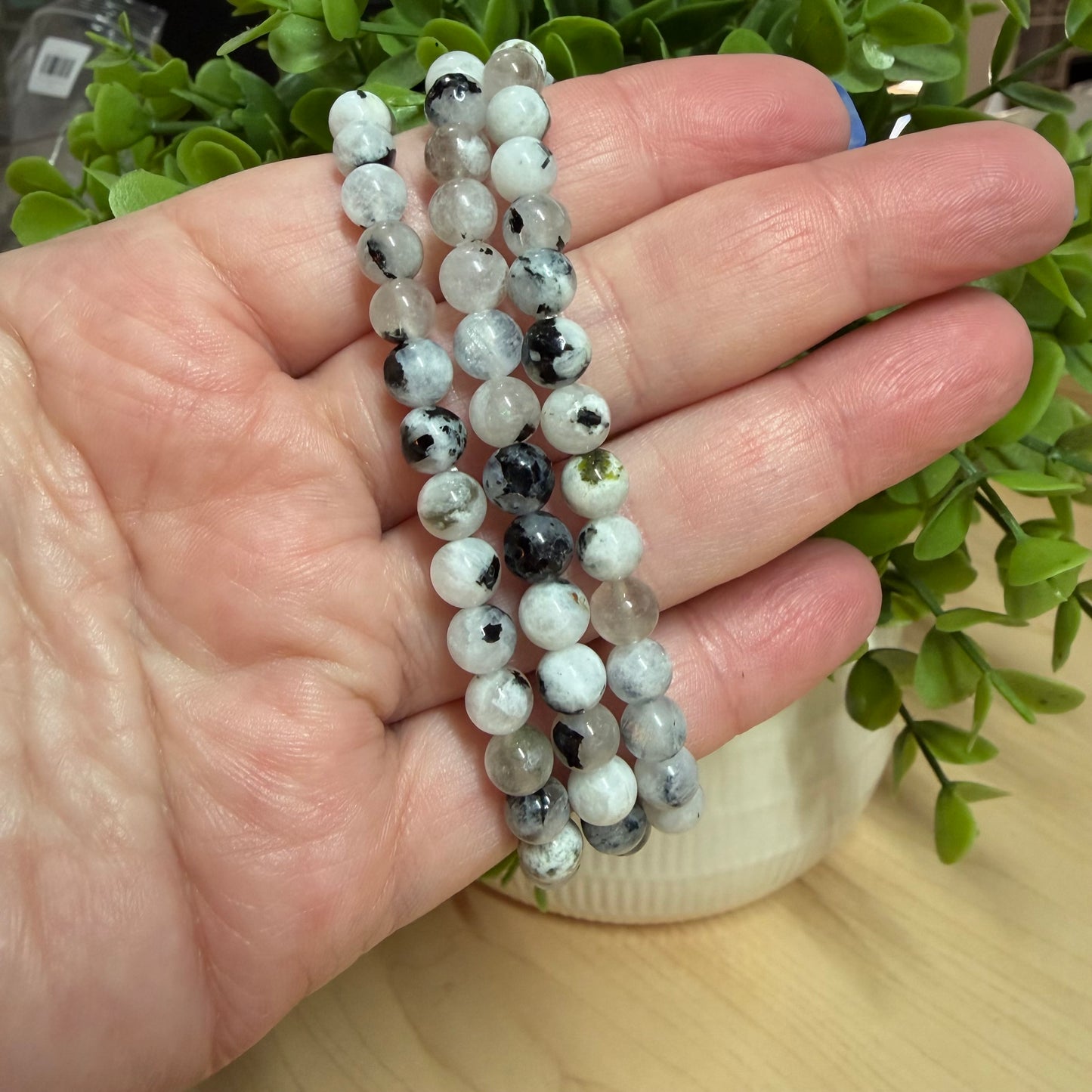 Rainbow Moonstone Bead Bracelet - 6mm