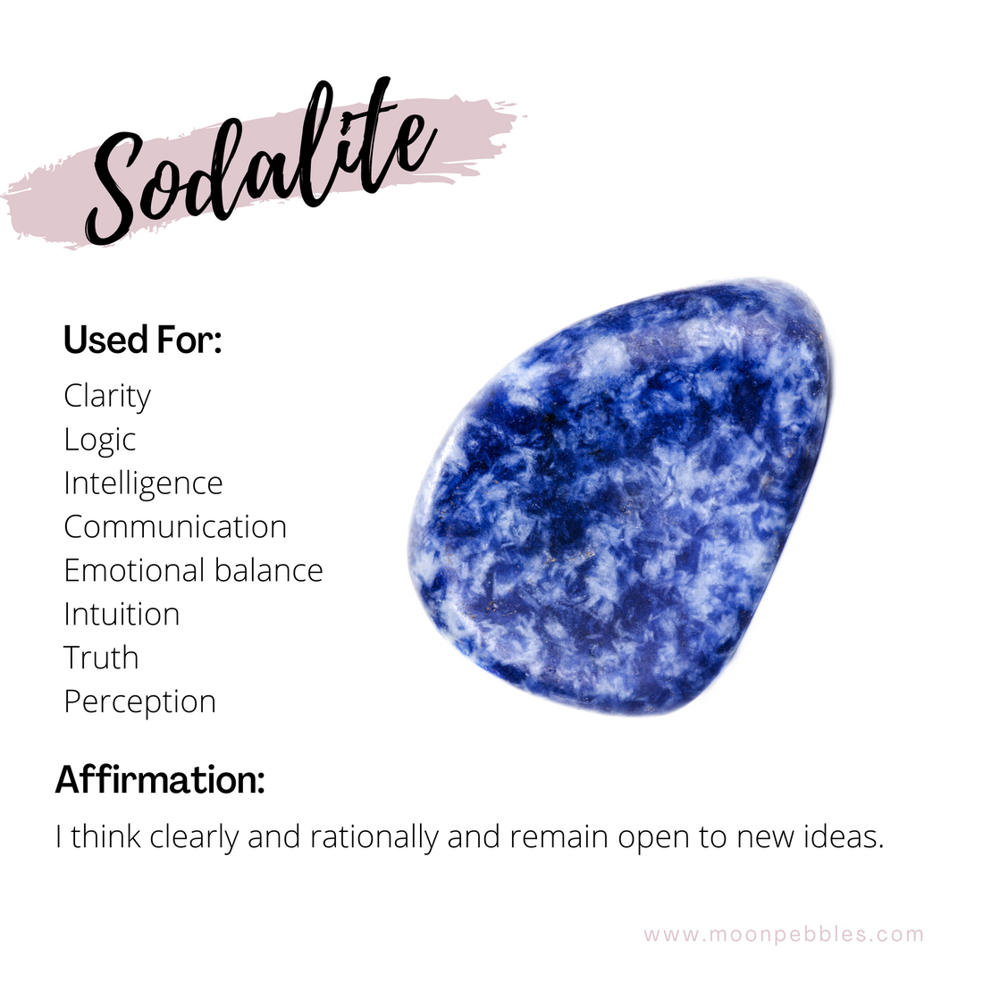 Healing Properties of Sodalite | Crystal Subscription Box Australia | Moon Pebbles