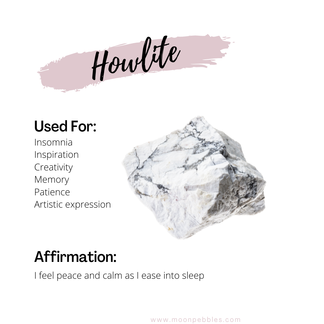 Howlite | Crystals for a good night sleep | Crystal Subscription Box Australia | Moon Pebbles