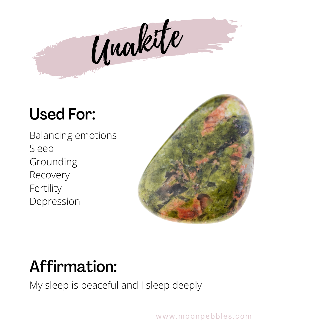 Unakite | Crystals for a good night sleep | Crystal Subscription Box Australia | Moon Pebbles