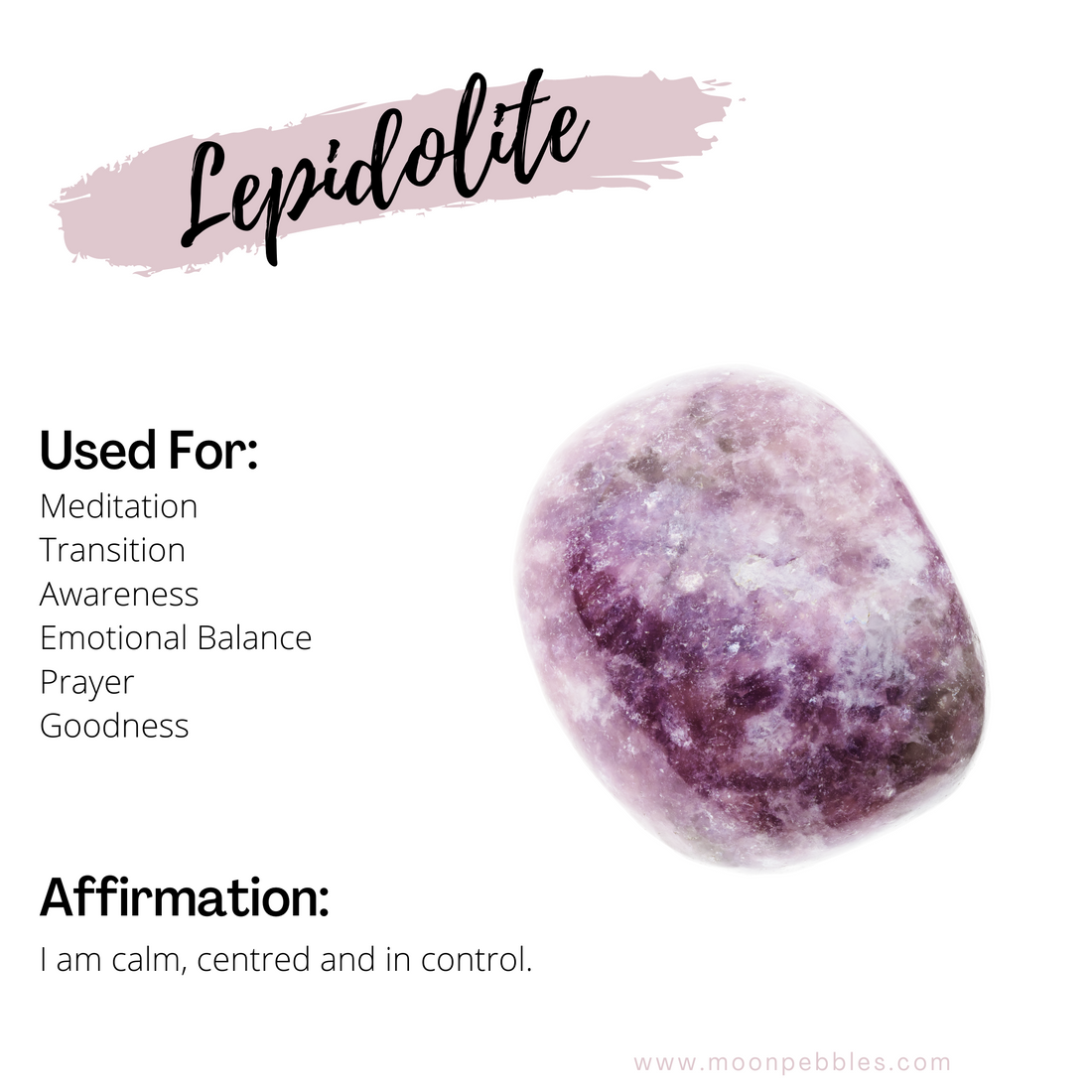 Healing properties of lepidolite | crystal subscription box australia | Moon Pebbles