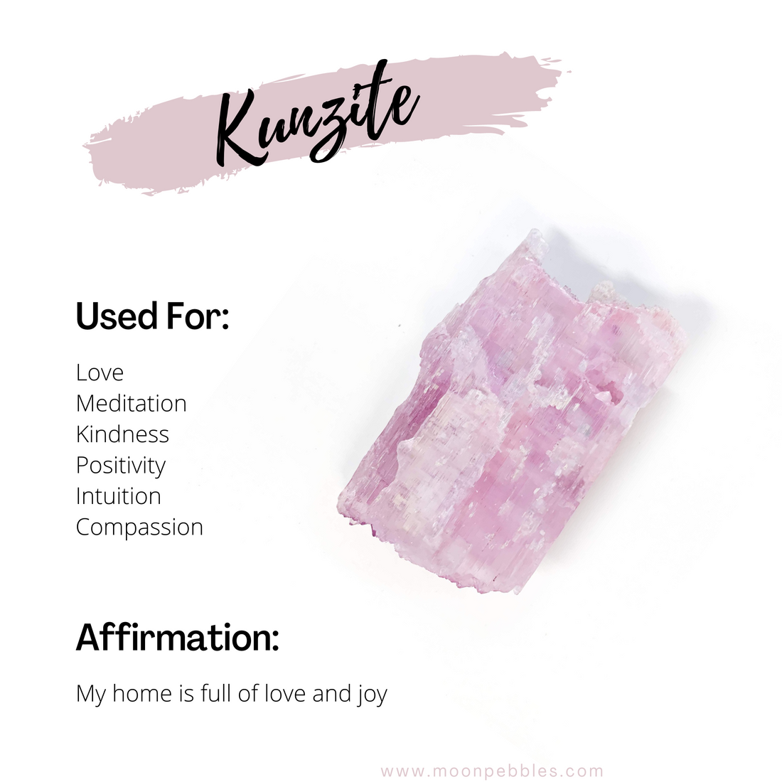 Healing Properties of Kunzite | Crystal Subscription Box Australia | Moon Pebbles