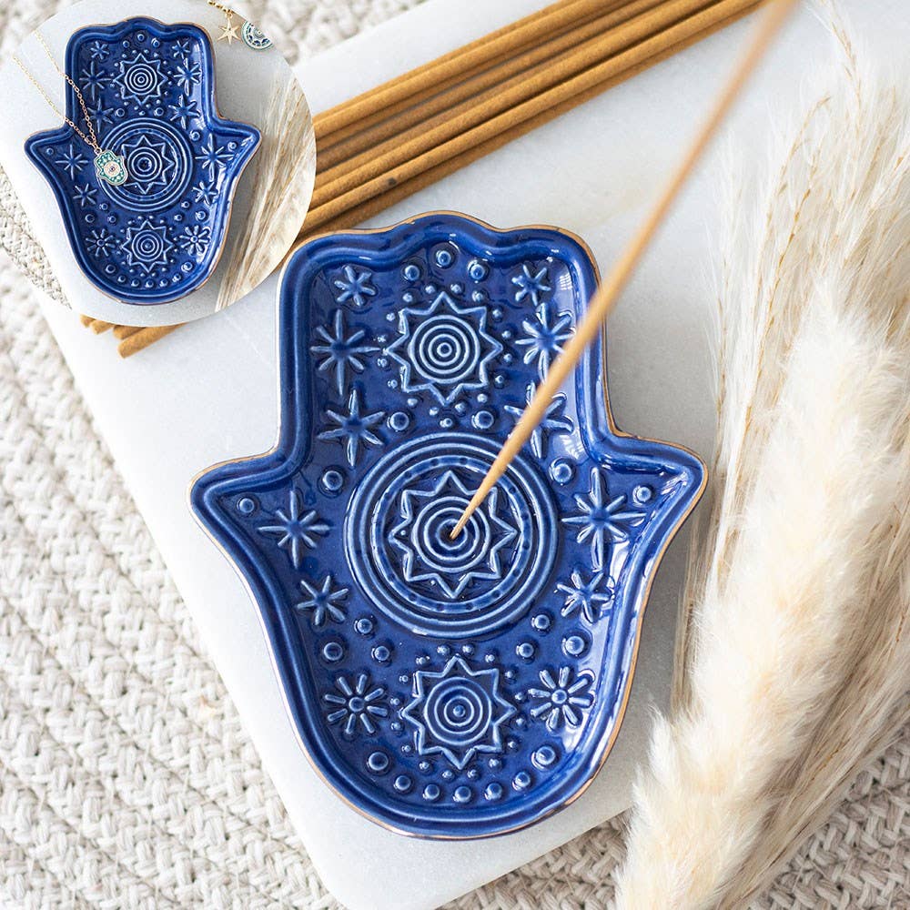 Hand of Hamsa Incense Holder and Trinket Dish