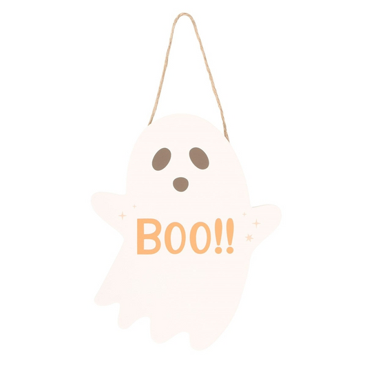 Ghost Shaped Halloween Hanging Sign