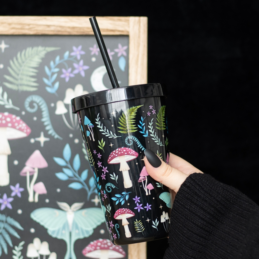 Dark Forest Collection: Plastic Tumbler with Straw