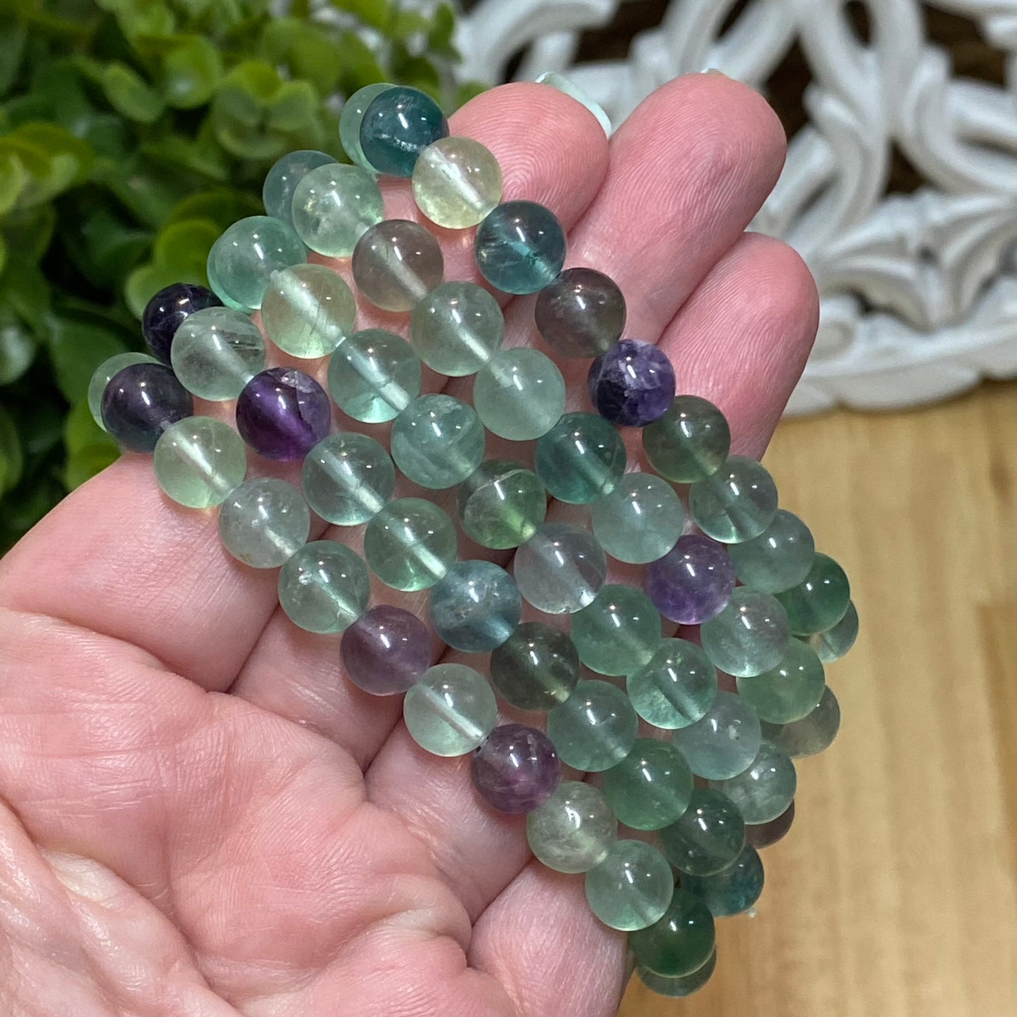 Fluorite Bead Bracelet - Intuition, Grounding and Weight Lose