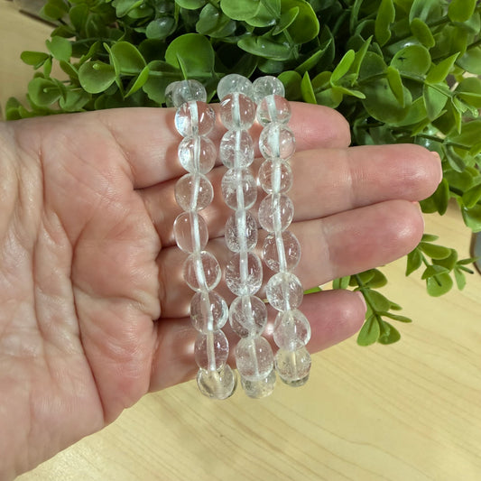 Clear Quartz Pebble Bead Bracelet