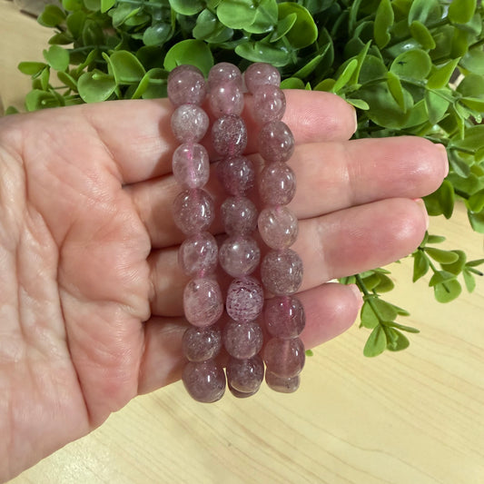 Strawberry Quartz Pebble Bracelet