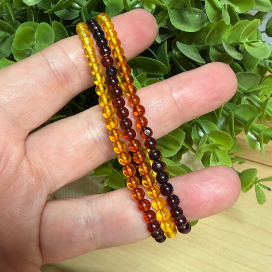 Amber Bead Bracelet - 4mm