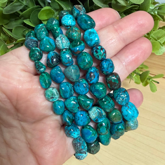 Chrysocolla Pebble Bracelet