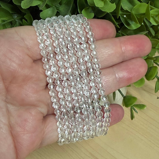 Clear Quartz Faceted Bracelet - 4mm