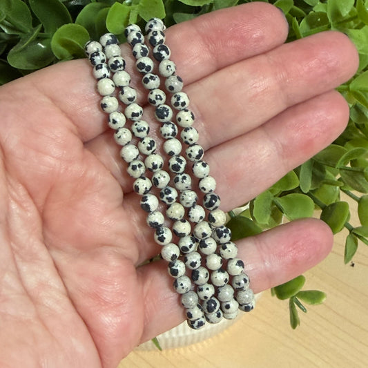 Dalmation Jasper Bead Bracelet - 4mm