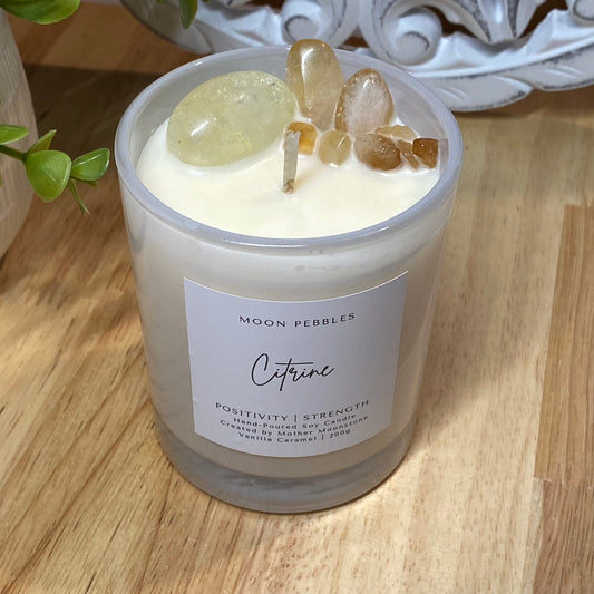 Citrine Crystal Candle - Positivity & Strength (PREORDER)