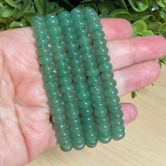 Green Aventurine Rondelle Bead Bracelet