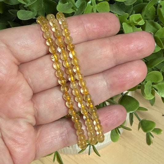 Golden Rutile Bead Bracelet - 4mm