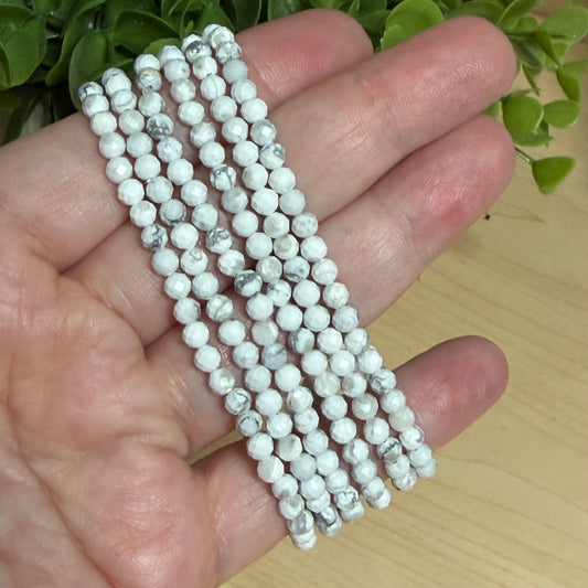 Howlite Faceted Bracelet - 4mm