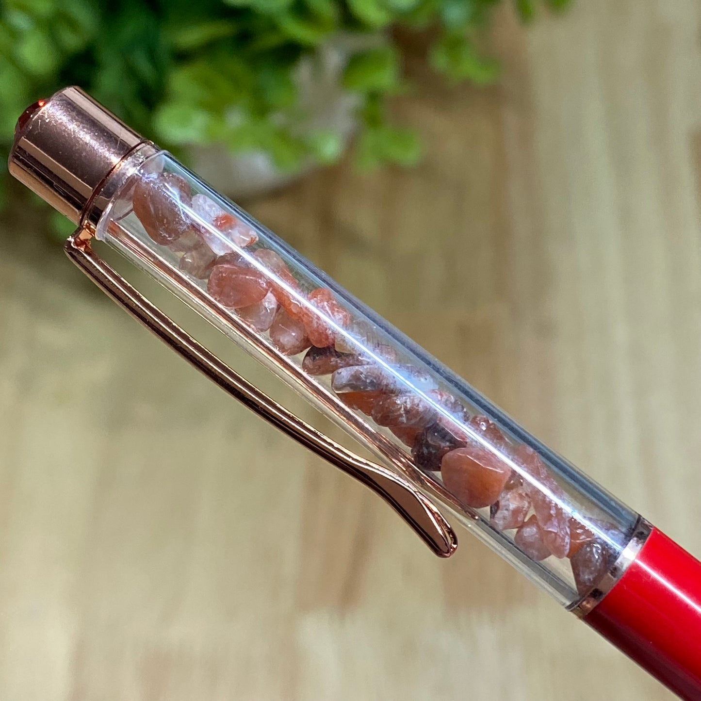 Crystal Chip Pen - Carnelian for Concentration, Energy and Confidence