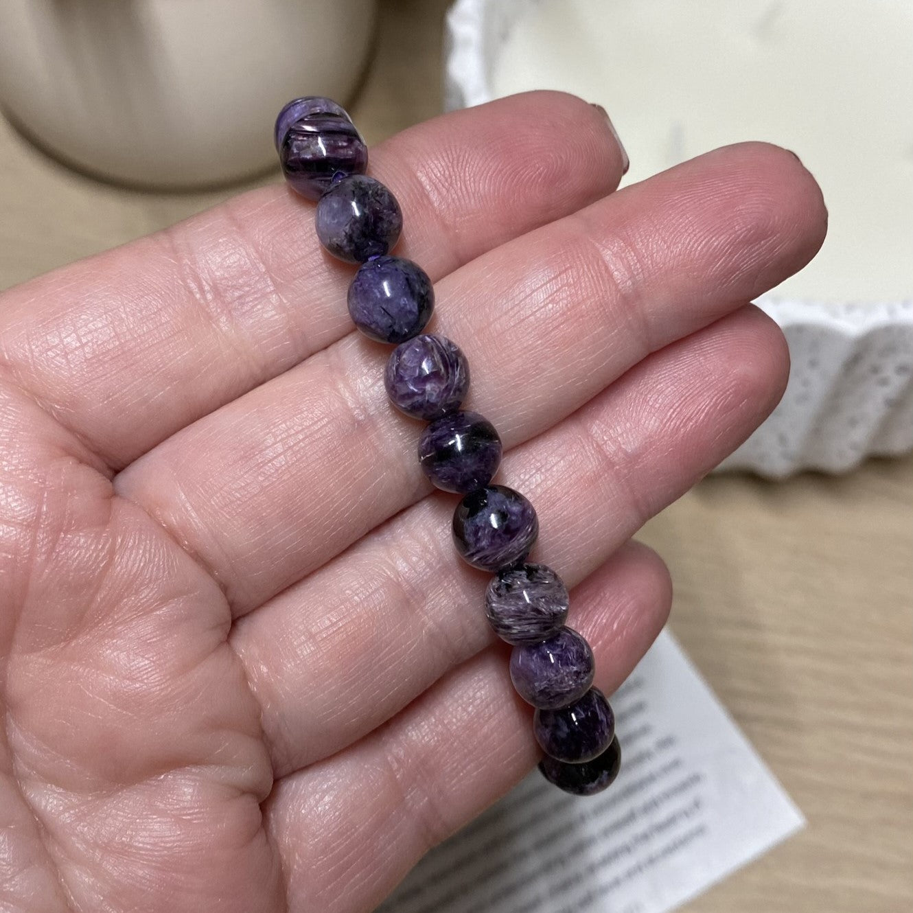 Charoite Bead Bracelet - Transformation, Sleep and Unconditional Love