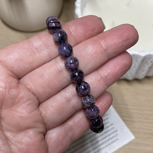 Charoite Bead Bracelet - Transformation, Sleep and Unconditional Love