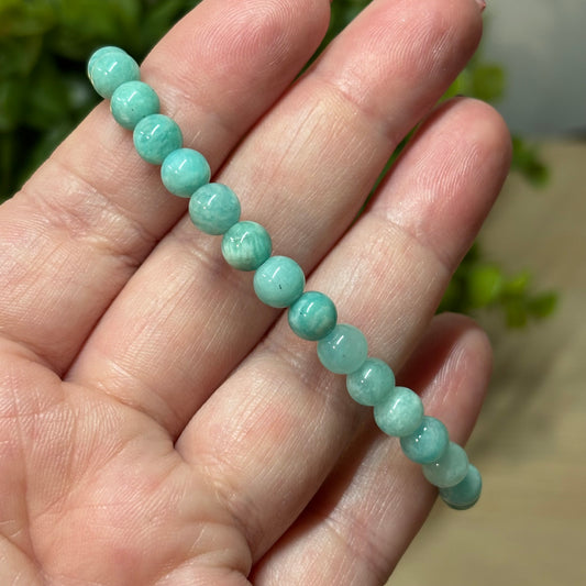 Amazonite Bead Bracelet - 6mm - Calming, Good Vibes and Confidence