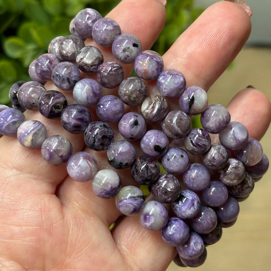 Charoite Bead Bracelet - Transformation, Sleep and Unconditional Love