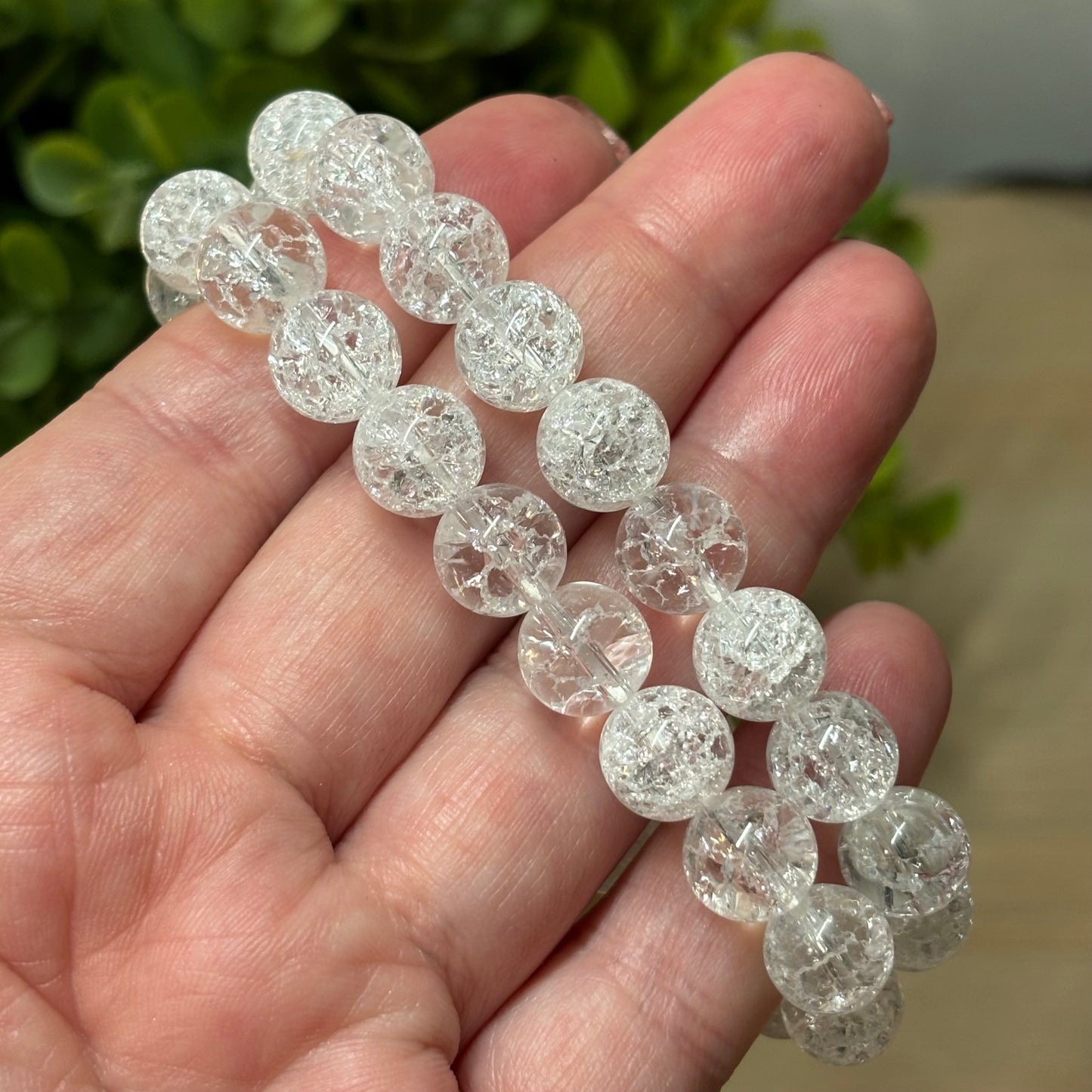 Crackle Quartz Bead Bracelet - 10mm - Master Healer, Amplifying and Energising