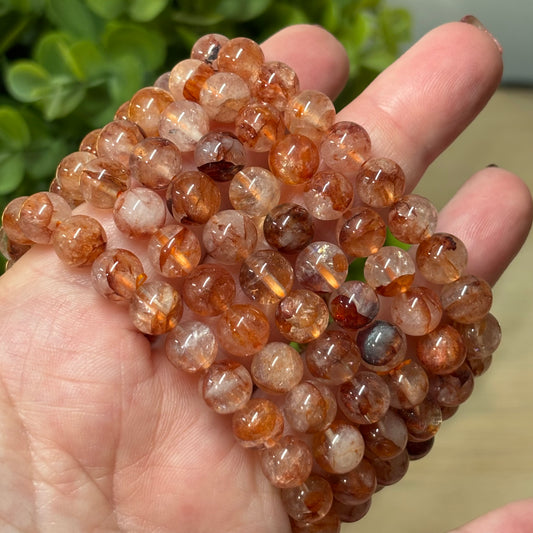 Fire Quartz Bead Bracelet - Energy, Self Esteem and Concentration