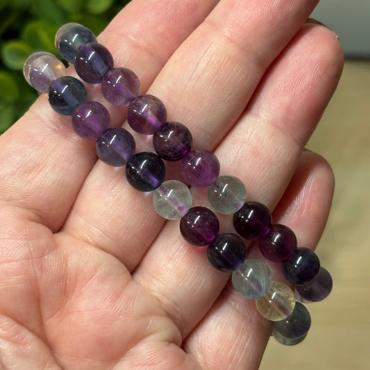 Fluorite Bead Bracelet - Intuition, Grounding and Weight Lose