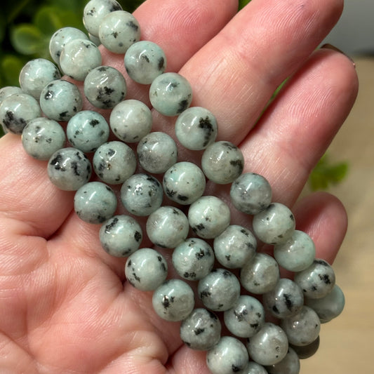 Kiwi Jasper Bead Bracelet - Nurturing, Courage and Stress