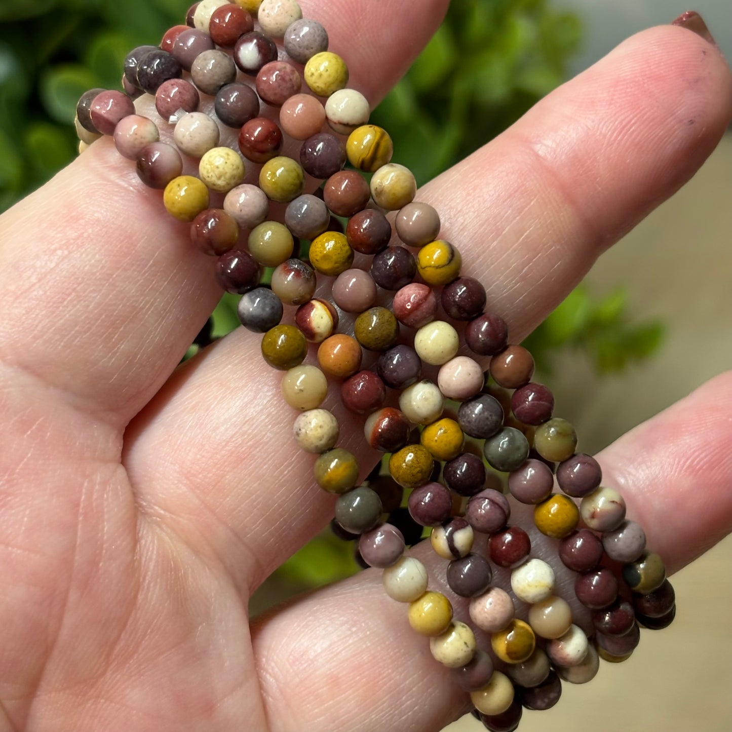 Mookaite Jasper Bead Bracelet - 4mm - Nurturing, Physical Healing and Good Health