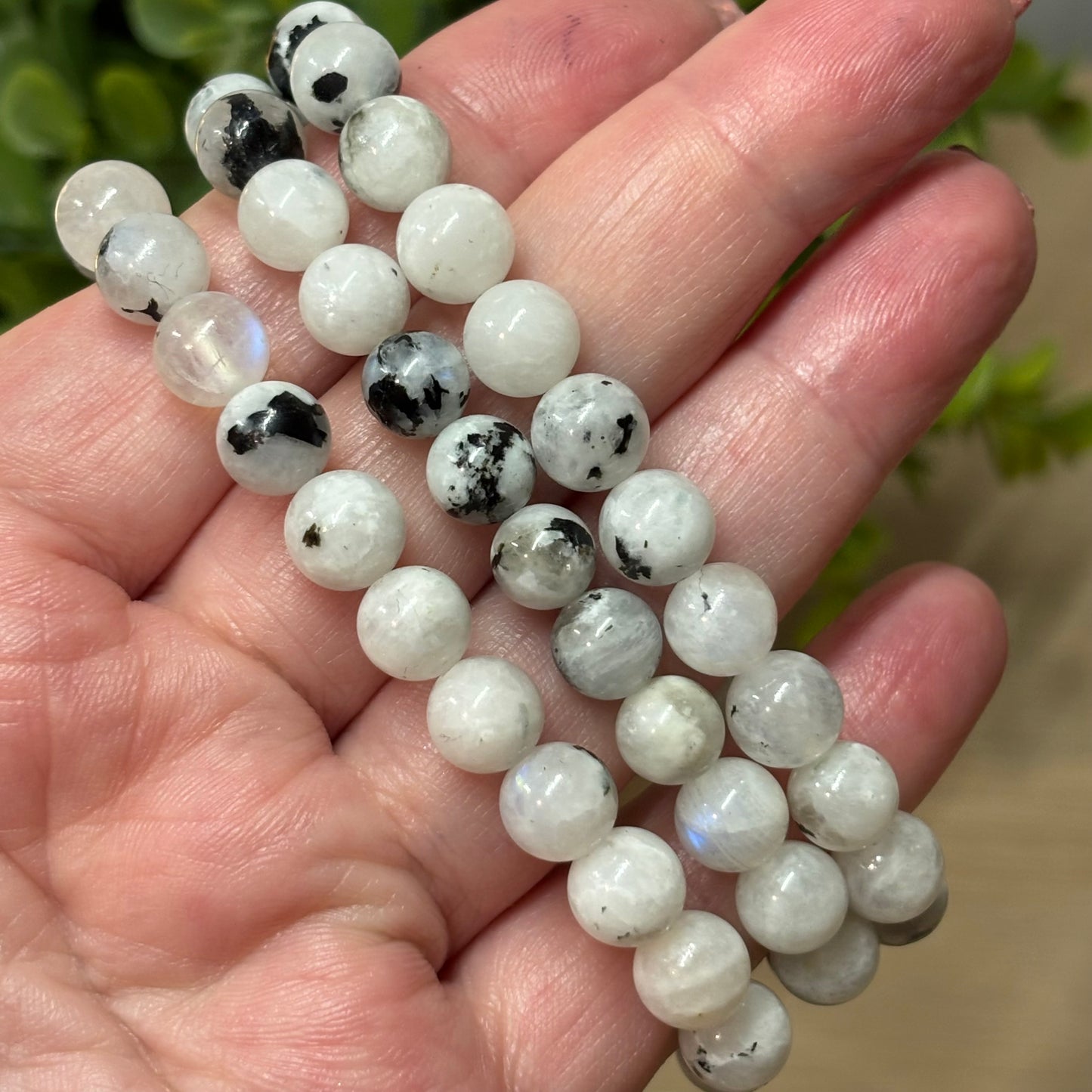 Rainbow Moonstone Bead Bracelet - Self Discovery, Protection and Manifestation