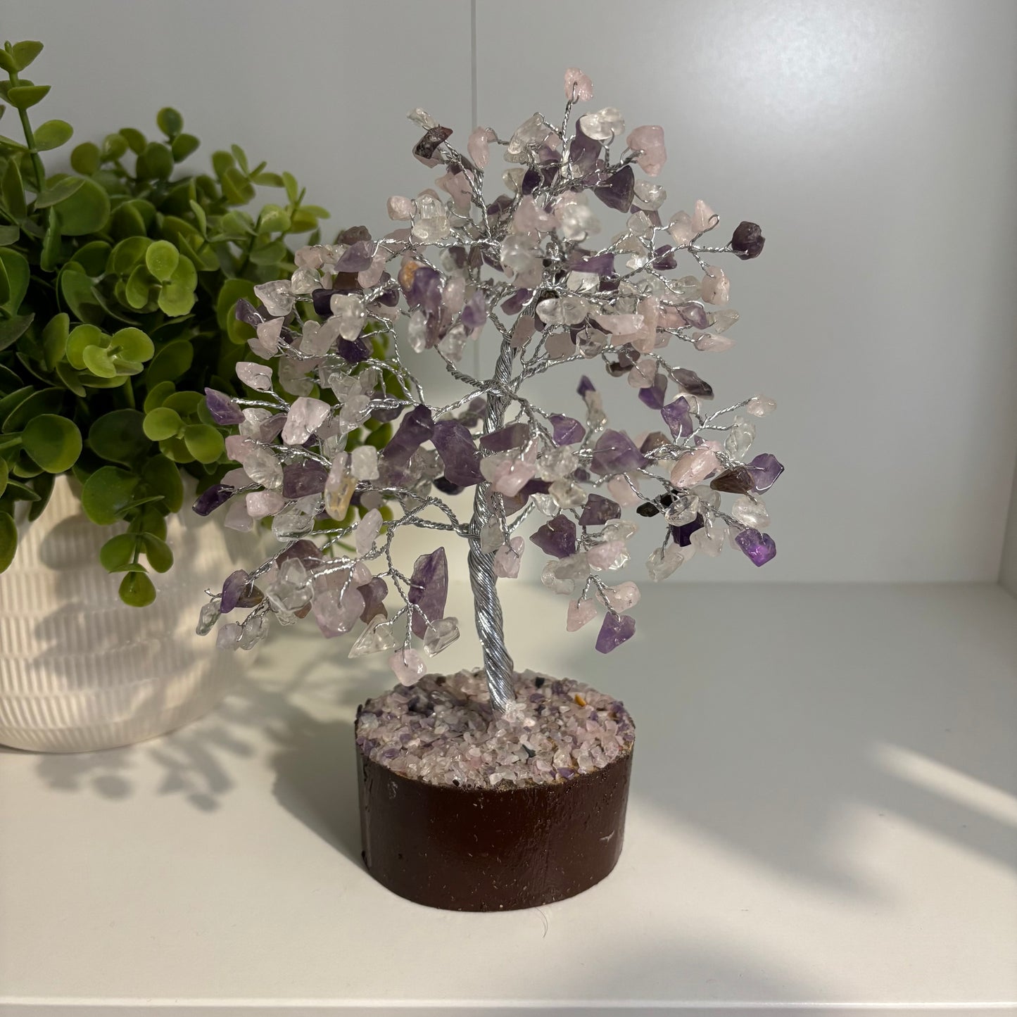 Crystal Chip Tree - Clear Quartz, Rose Quartz & Amethyst (22cm)