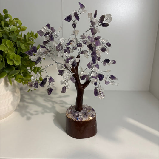 Crystal Chip Tree - Clear Quartz & Amethyst (20cm)