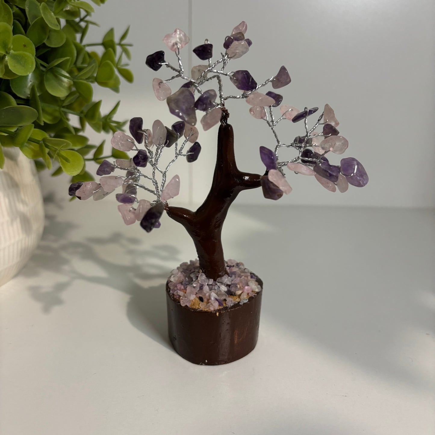 Crystal Chip Tree - Rose Quartz & Amethyst (15cm)