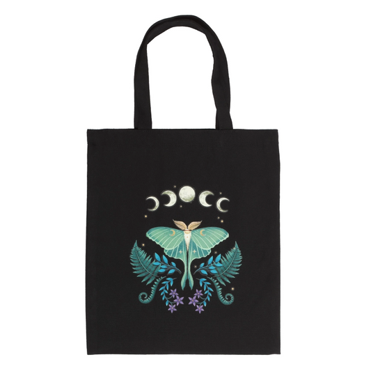 Dark Forest Collection: Luna Moth Cotton Tote Bag