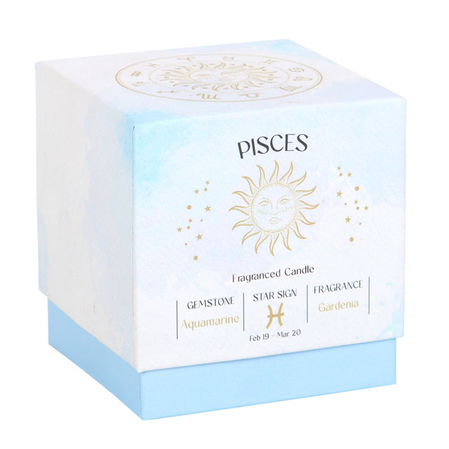 Pisces Zodiac Crystal Candle - Gardenia