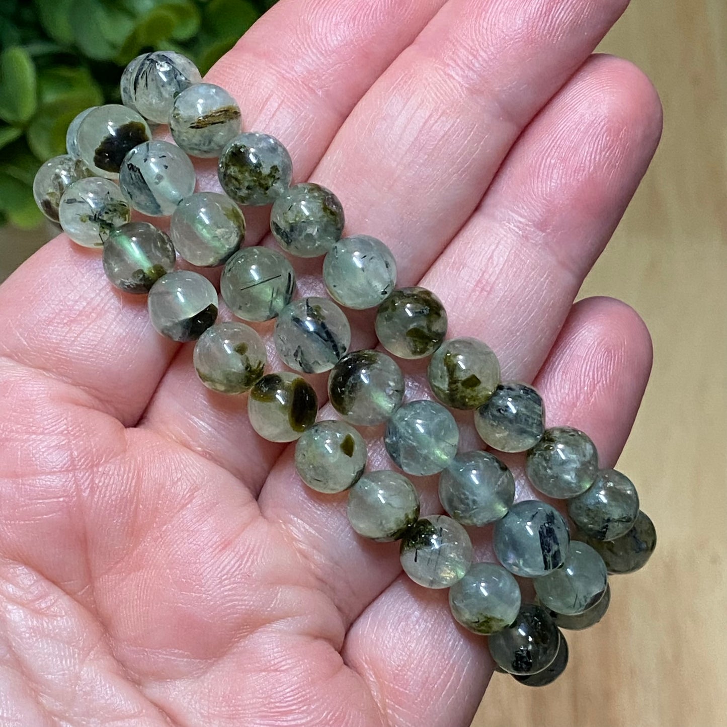 Prehnite Bead Bracelet - Unconditional Love, Nightmares and Hyperactivity