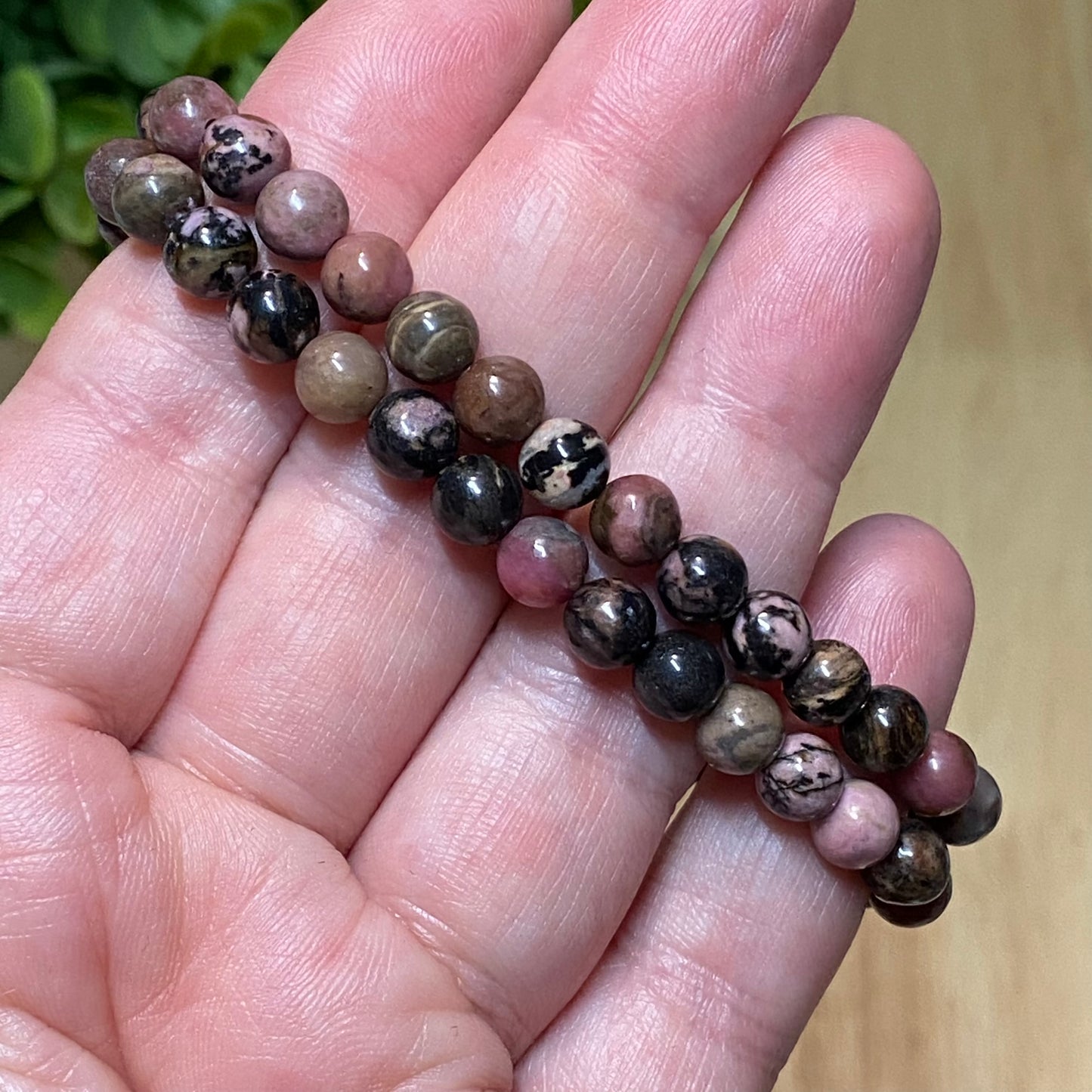 Rhodonite 6mm Bead Bracelet - Self-Love, Compassion and Confidence