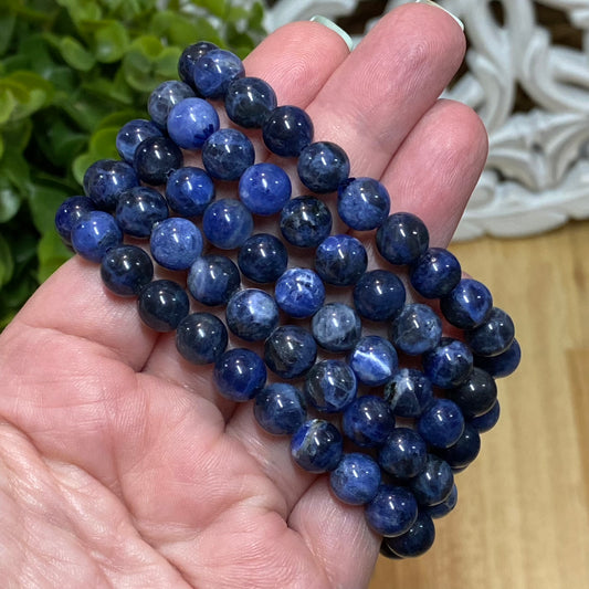 Sodalite Bead Bracelet - Stress Relief, Communication, Calming and Weight Lose