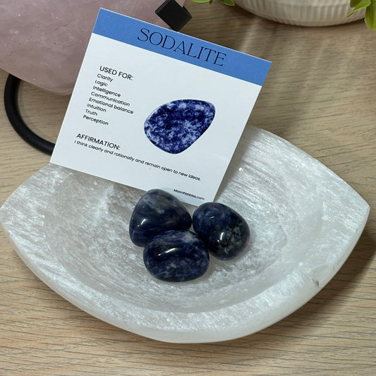 Sodalite Crystal Tumbles (3 Pack + Info Card)