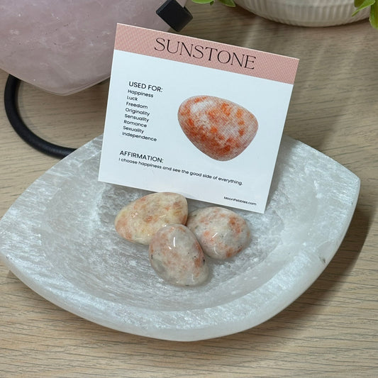 Sunstone Crystal Tumbles (3 Pack + Info Card)