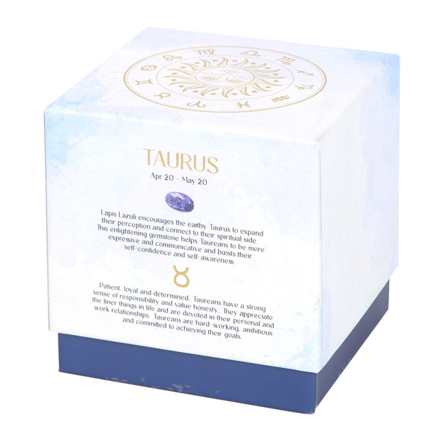 Taurus Zodiac Crystal Candle - Amber & Vanilla
